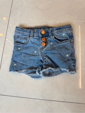 Old Navy Embroidered Daisy Cut-Off Jean Shorts